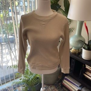J. Crew Long Sleeve Waffle Top Sweatshirt Size M